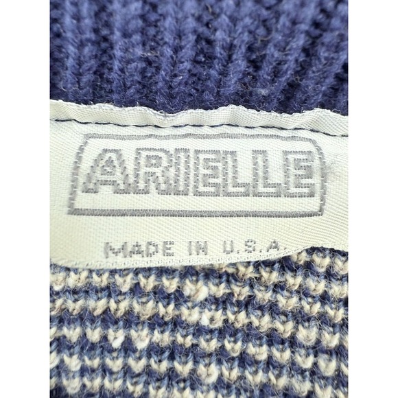 ARIELLE Vintage 80s Geo Pattern‎ Sweater Womens Blue USA MADE Acrylic Size M - Picture 3 of 6